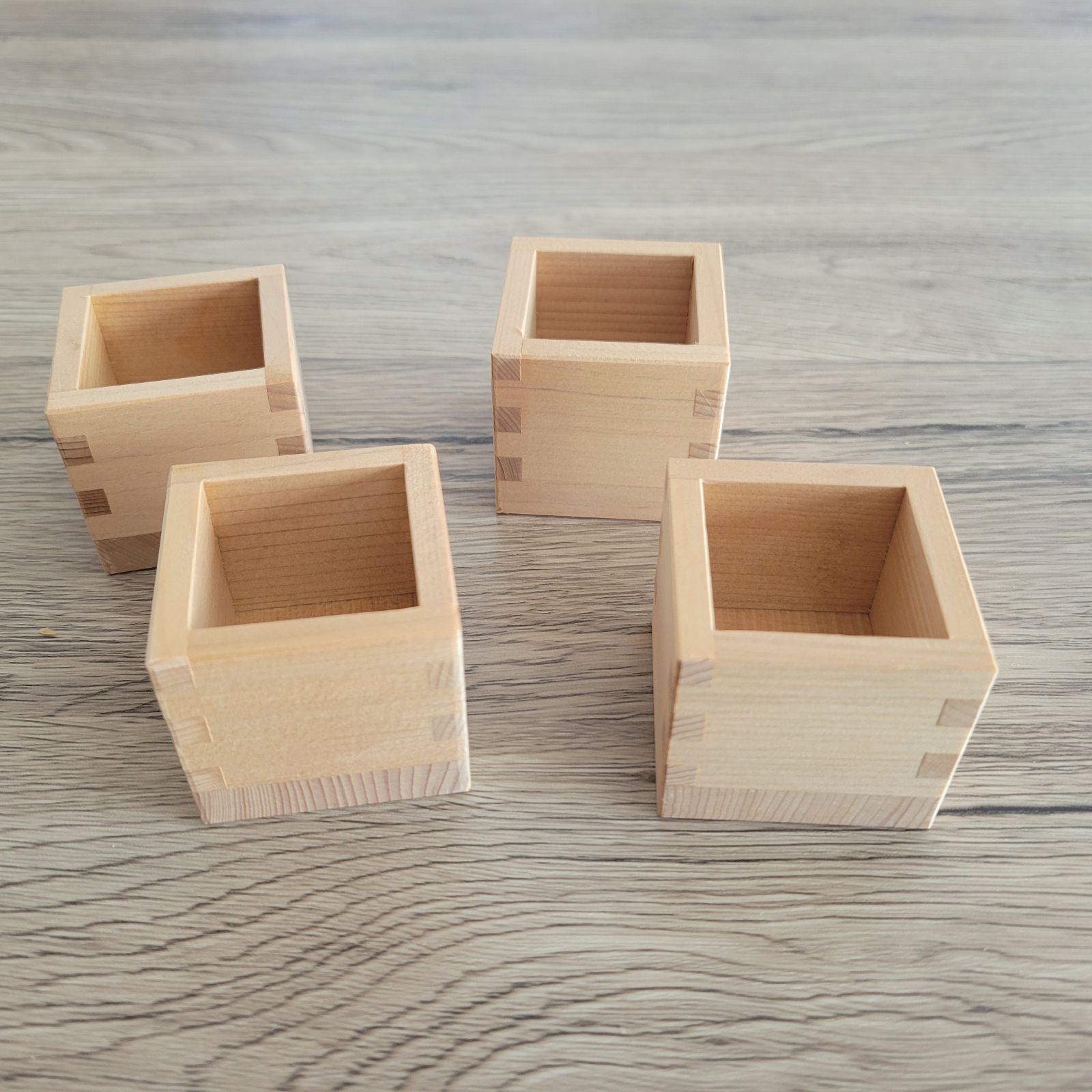 青森ひば 木製ぐい飲み(枡型/4個)