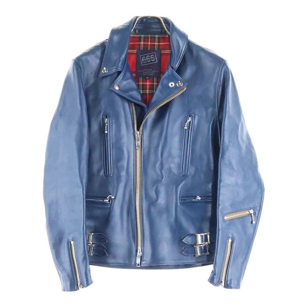 BELVET　レザージャケット　ブルー SILVER BULLET｜VICCI PUレザーシングルライダースジャケット