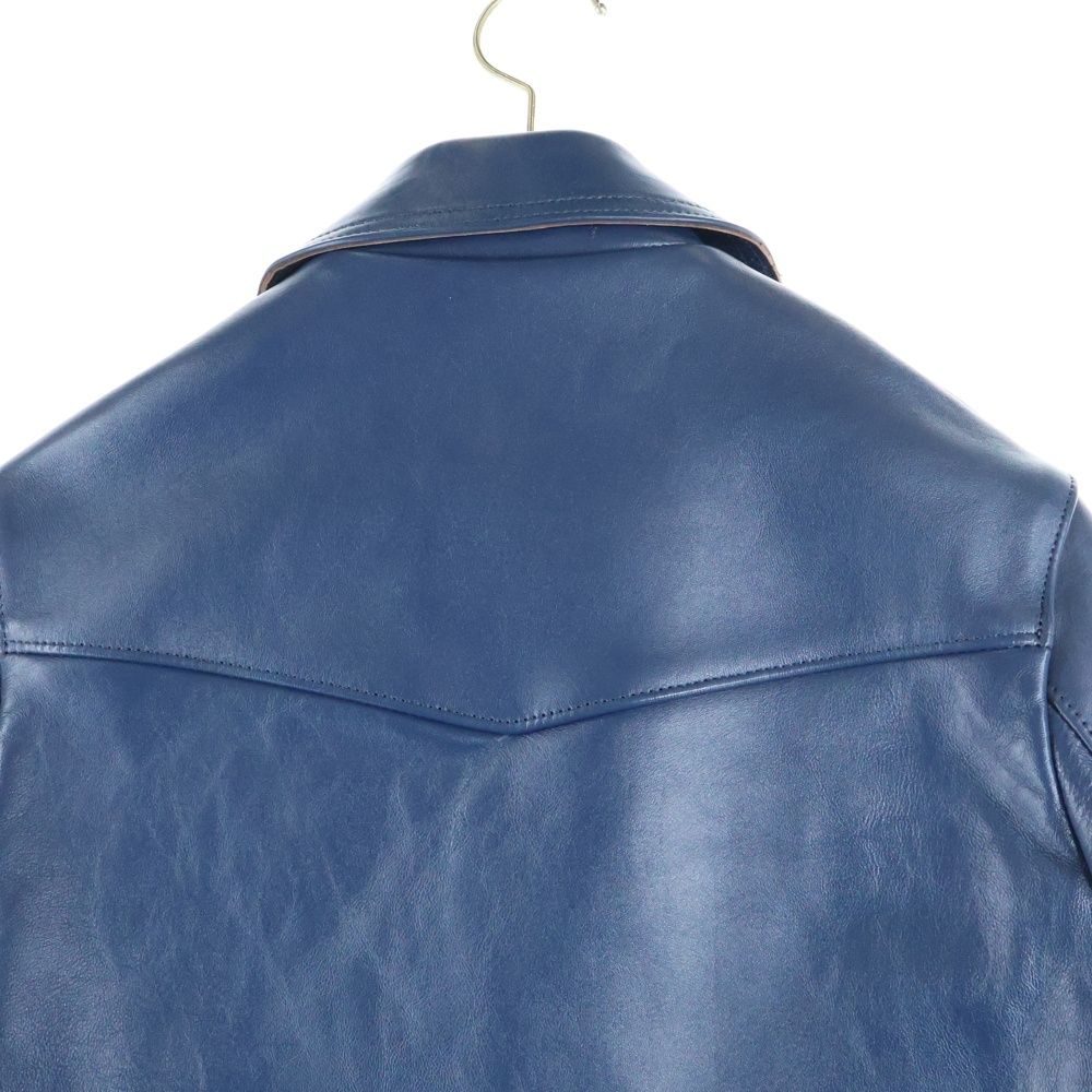 BELVET　レザージャケット　ブルー Lewis Leathers - Cyclone -サイクロン- 【Tight-Fit】 (ホースレザー