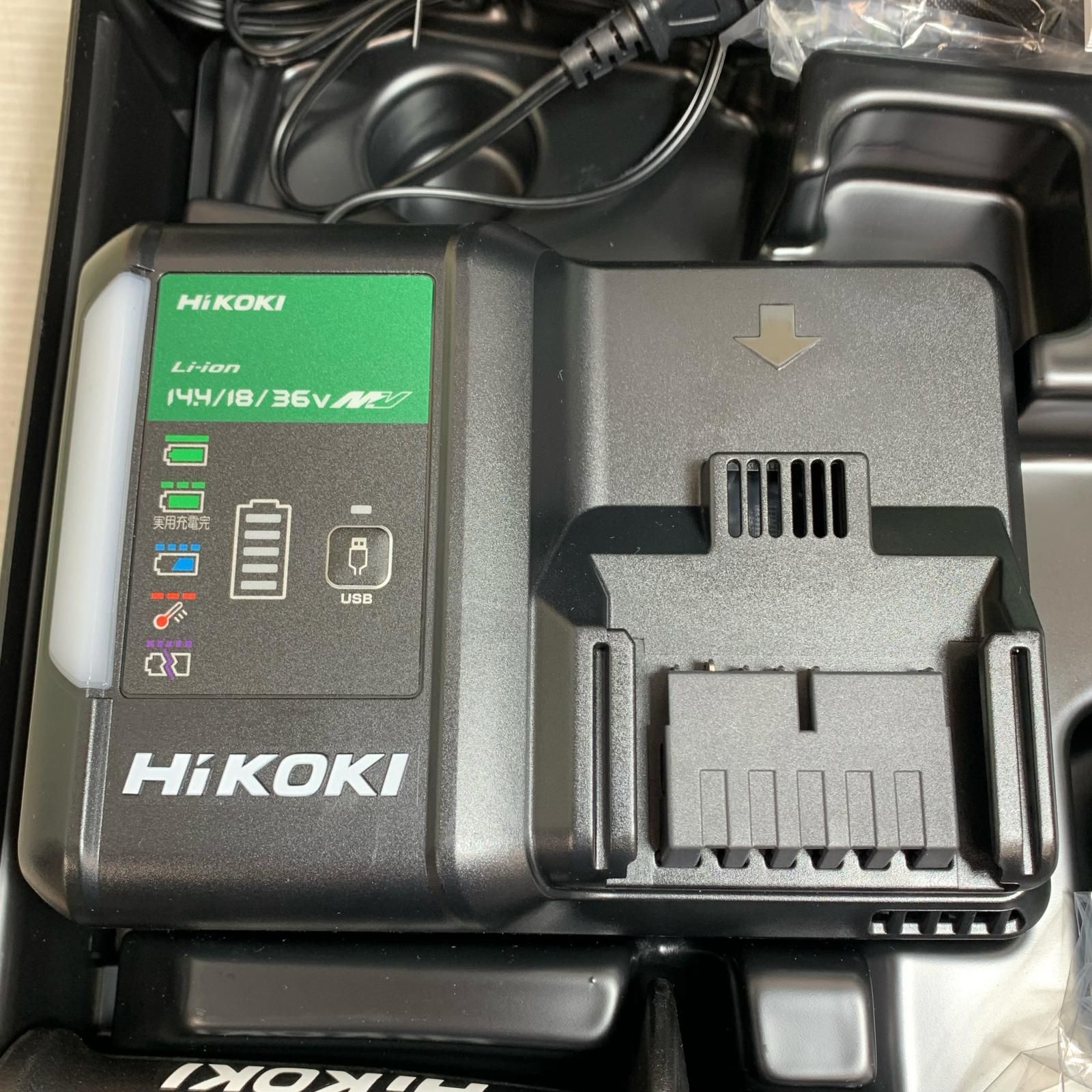 ♭♭HiKOKI ハイコーキ 36 V コードレス用 13 mm振動ドライバドリル 充電器 充電池 ケース付 DV DC XPSZ グリーン