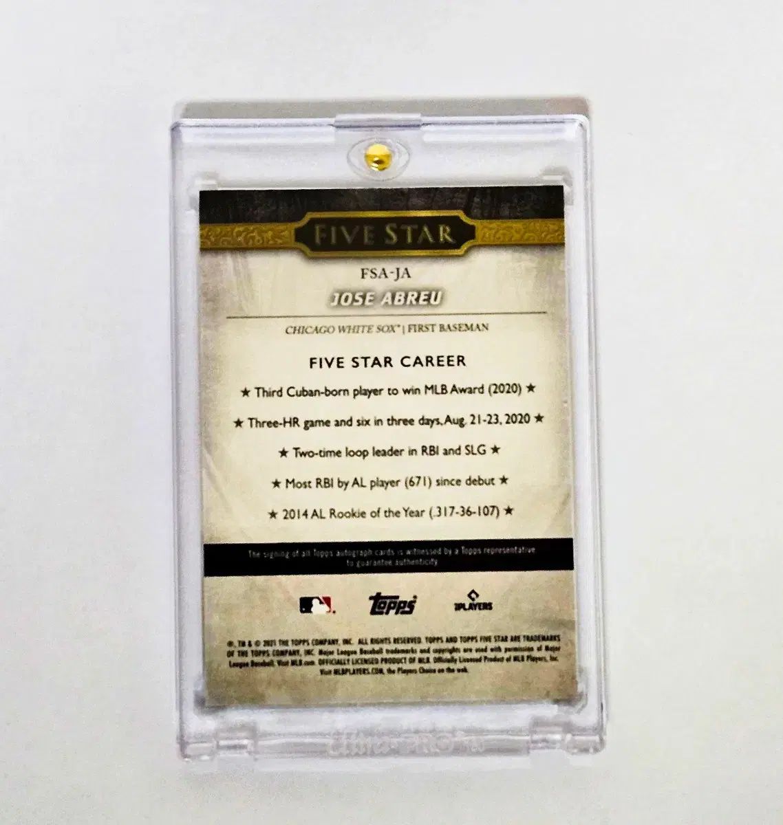 MLB ホセ・アブレイユ サイン入りサインカード - メルカリ