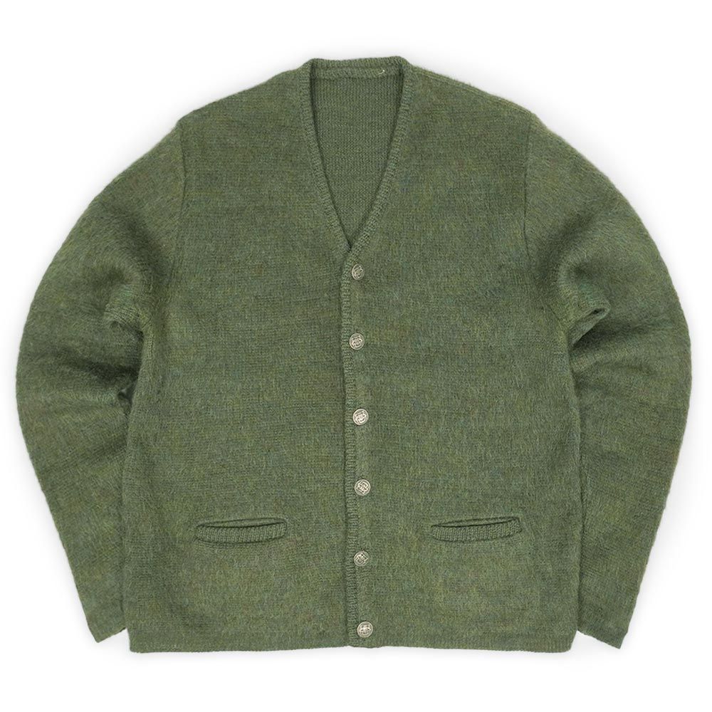 60sカーディガングリーン系カートコバーングランジ古着ビンテージモヘアシャギー 60s ヴィンテージ モヘアカーディガン カートコバーン グランジ