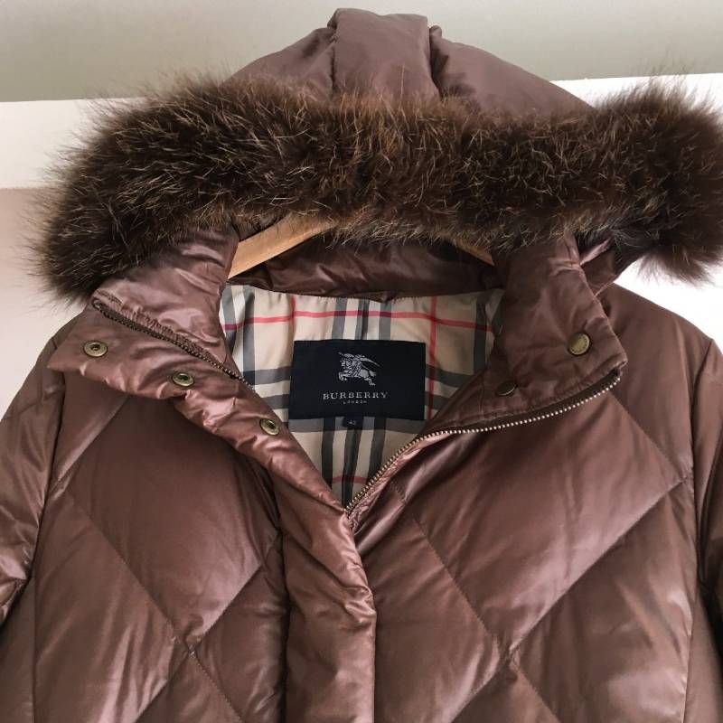 美品 BURBERRY LONDON バーバリーロンドン 高級 ファー ロング ダウン