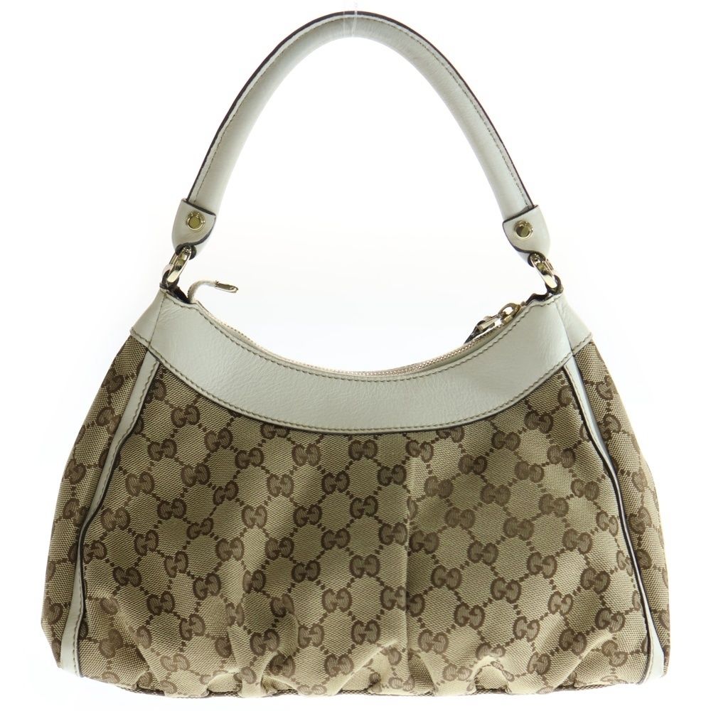GUCCI (グッチ) アビー ワンショルダーバッグ ベージュ×ホワイト