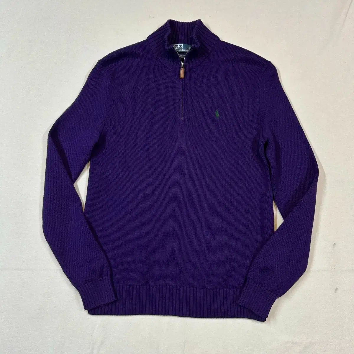 美品 ポロラルフローレン ハーフジップ コットンニット XL ネイビー 