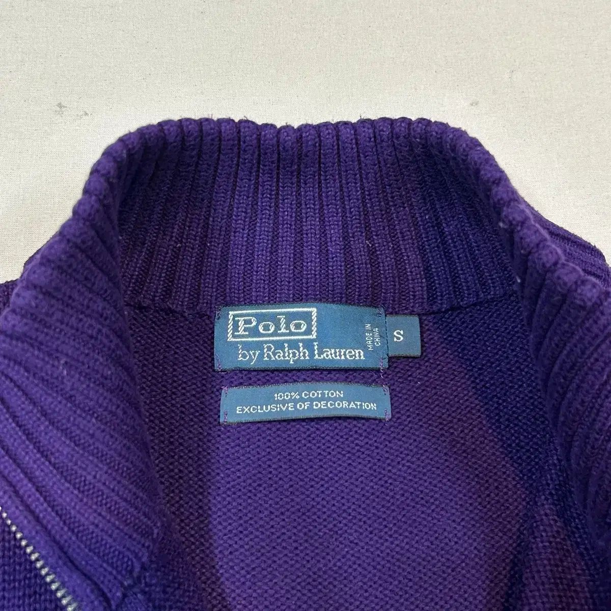 美品 ポロラルフローレン ハーフジップ コットンニット XL ネイビー 