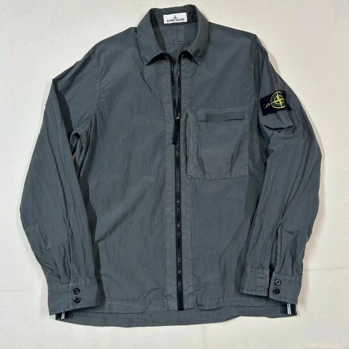 23fw stone  old effect シャツジャケット L) ストーンアイランド オールドエフェクト オーバーサイズシャツ