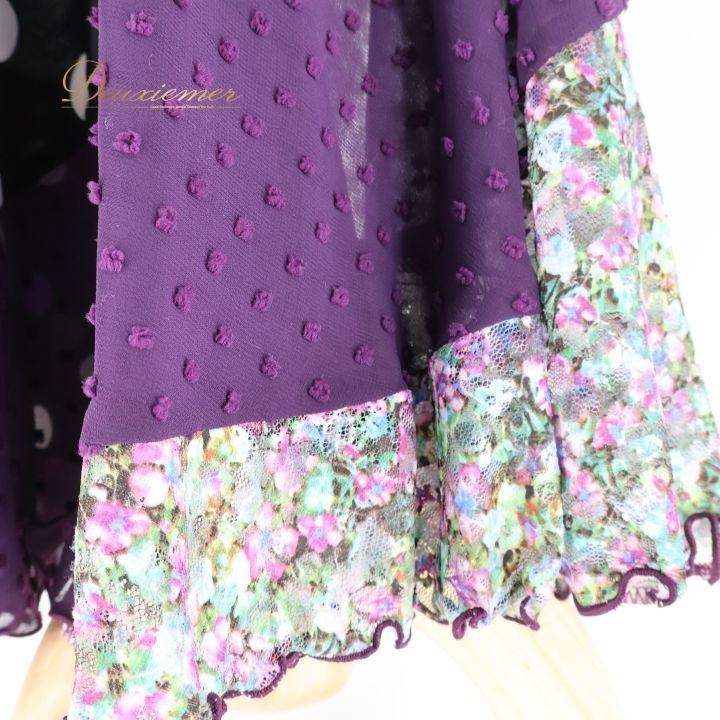 フラメンコ 衣装 巻きスカート ラップスカート ファルダ スカート 紫