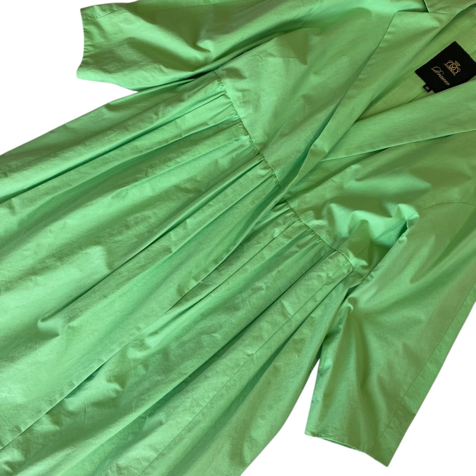 ドゥロワー コットンムソウギャザーコート ライム グリーン 定価9.9万