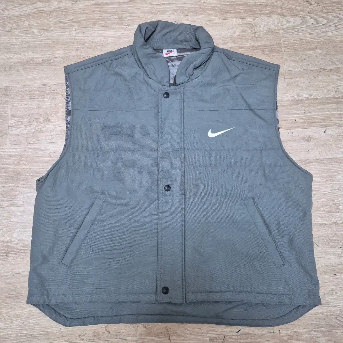 90\u0027s NIKE ナイロンベスト メタリックブルー 中綿入り ナイキ 90s 