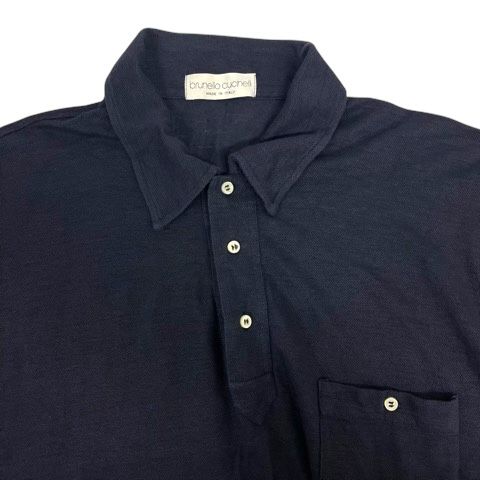BRUNELLO CUCINELLI ネイビー ポロシャツ メンズ 向け ネイビーブルー シャツカラー付き ポロシャツ | Brunello