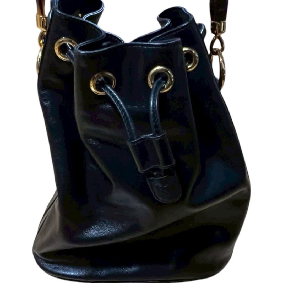 GUCCI グッチ バンブーライン 巾着型 2WAY ショルダー バッグ オールド