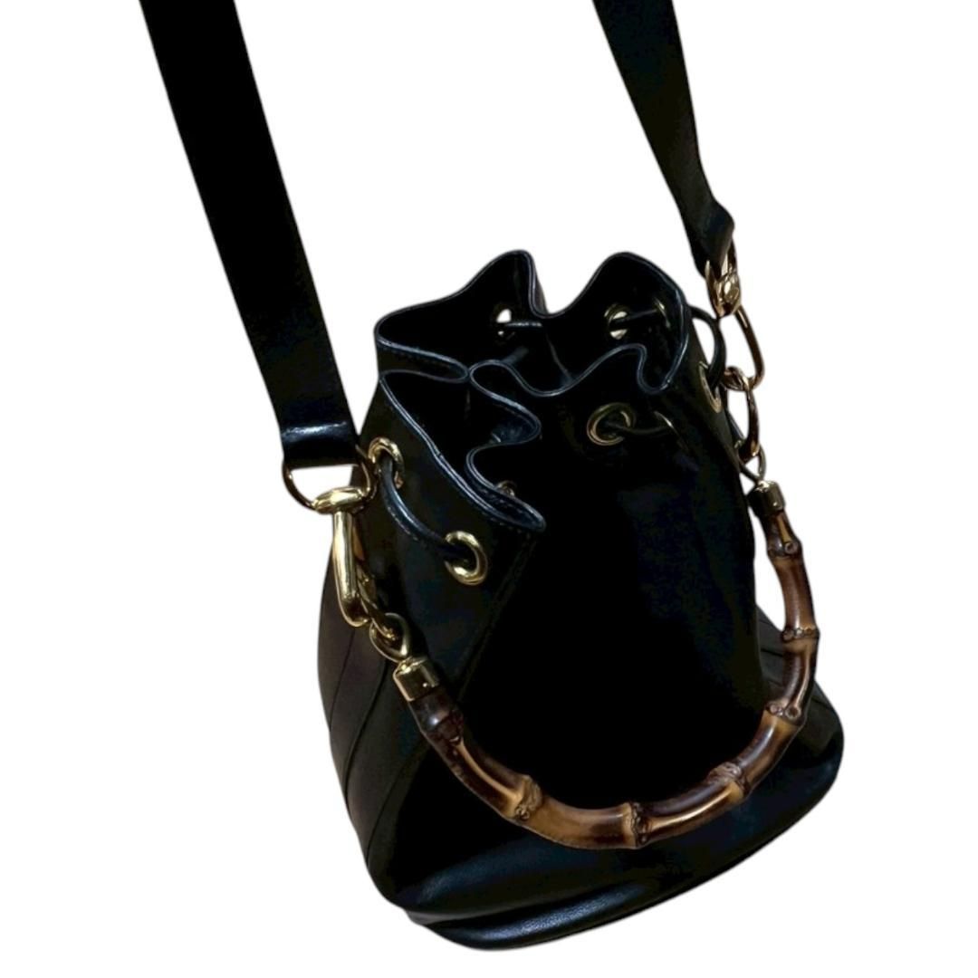 GUCCI グッチ バンブーライン 巾着型 2WAY ショルダー バッグ オールド