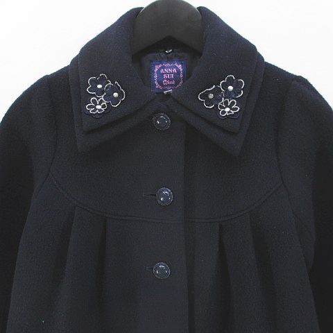 アナスイ ANNA SUI mini ステンカラーコート ミドル丈 120 紺系