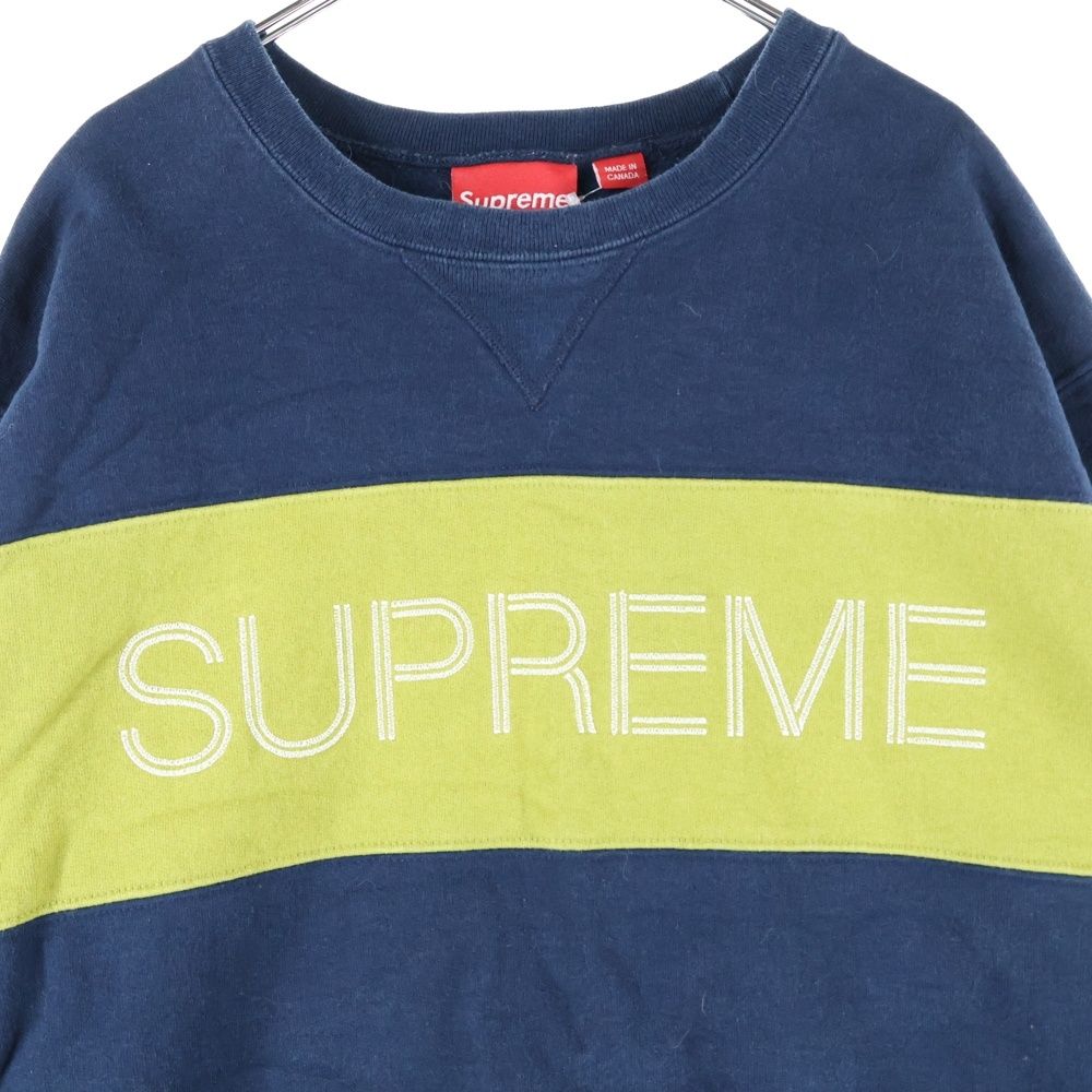 SUPREME (シュプリーム) 17AW Zig Zag Stitch Panel Crewneck ロゴ