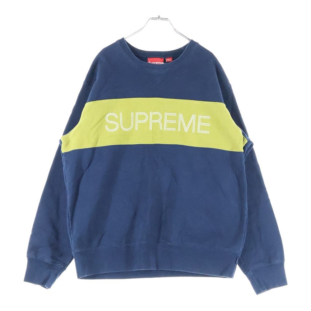 SUPREME (シュプリーム) 17AW Zig Zag Stitch Panel Crewneck ロゴ