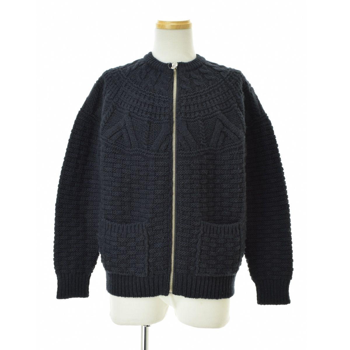 BATONER×SHIPS】別注BN-22FM-085 Spread Aran Zip Cardigan長袖 
