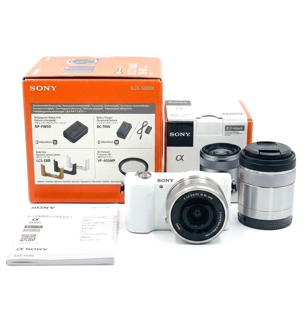 Wifi転送✨ SONY α5000 Wレンズキット ホワイト ミラーレス一眼 美品