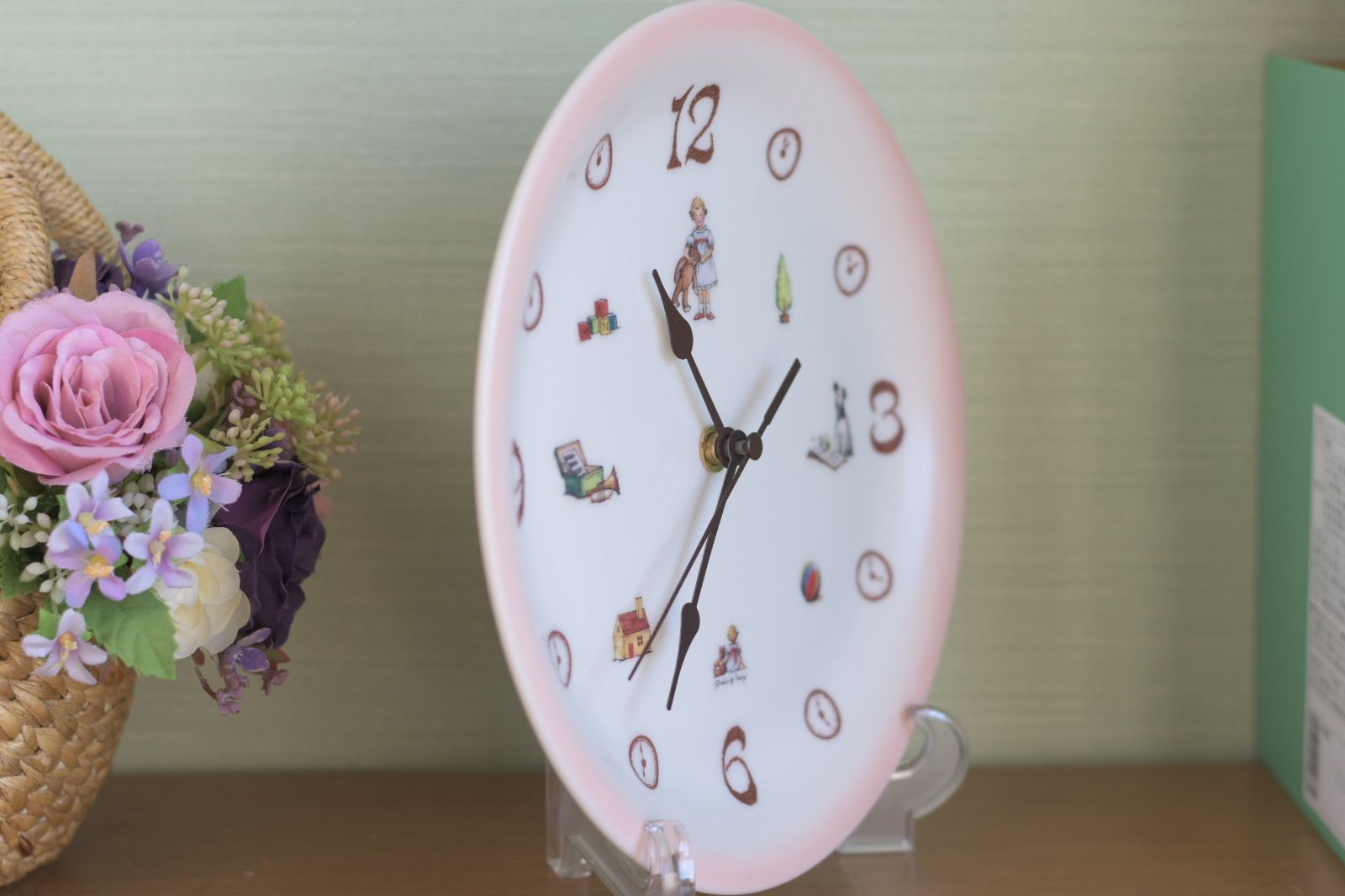 マニー プチメゾン 陶器 ラウンドプレートクロック 壁掛け時計 日本製