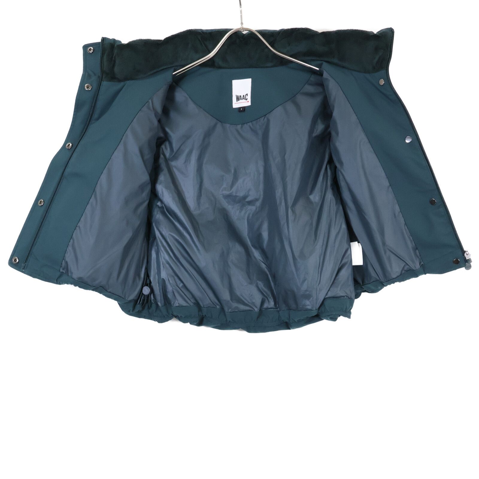 WAAC ワック ｸﾞﾘｰﾝ ｼﾞｯﾌﾟｱｯﾌﾟ ｼｮｰﾄ丈 ﾀﾞｳﾝﾍﾞｽﾄ/ﾊｰﾌﾊﾟﾝﾂ ｾｯﾄｱｯﾌﾟ S/26