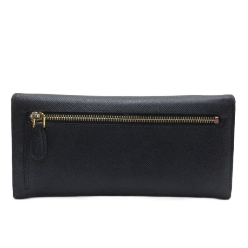 プラダ PRADA サフィアーノレザー ロゴ 長財布 リボン ブラック - メルカリ