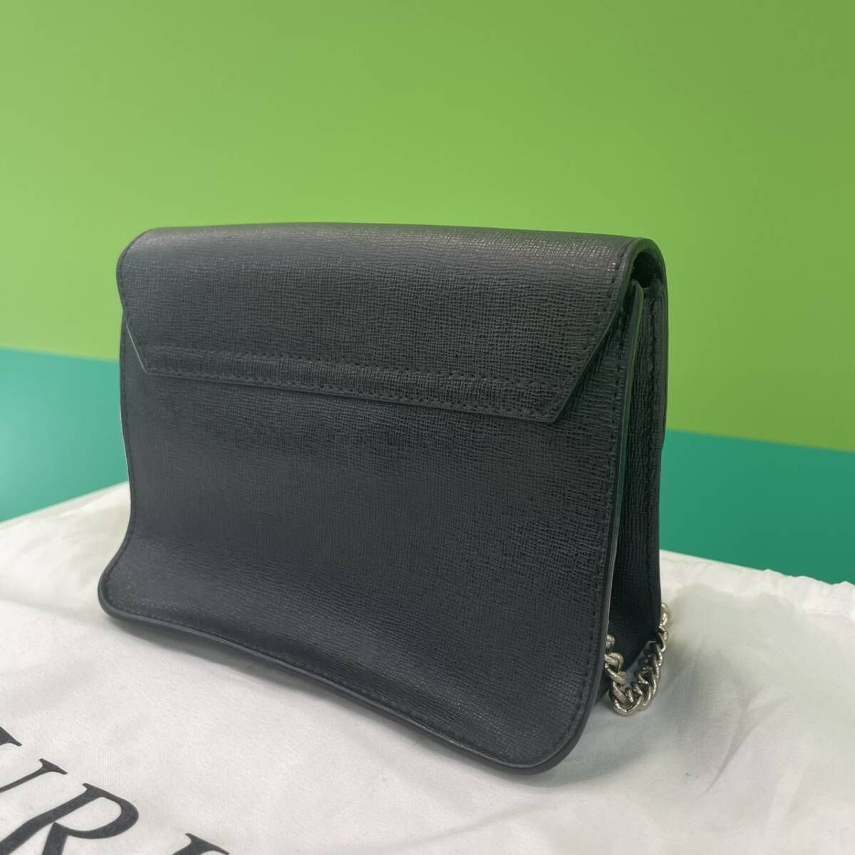 豊】FURLA フルラ レザー ワンショルダー チェーン ミニバッグ