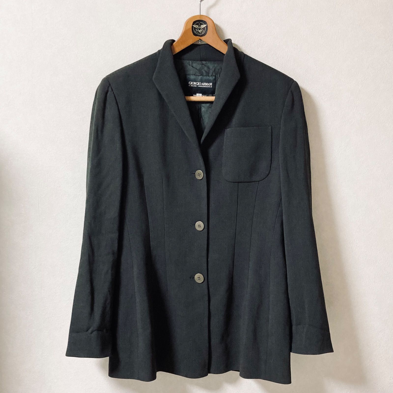 美品　ジョルジオアルマーニ　イタリア製　ジャケット　カシミヤ100%　44 □極美品□GIORGIO ARMANI ジョルジオアルマーニ A MILANO-BORGONUOVO