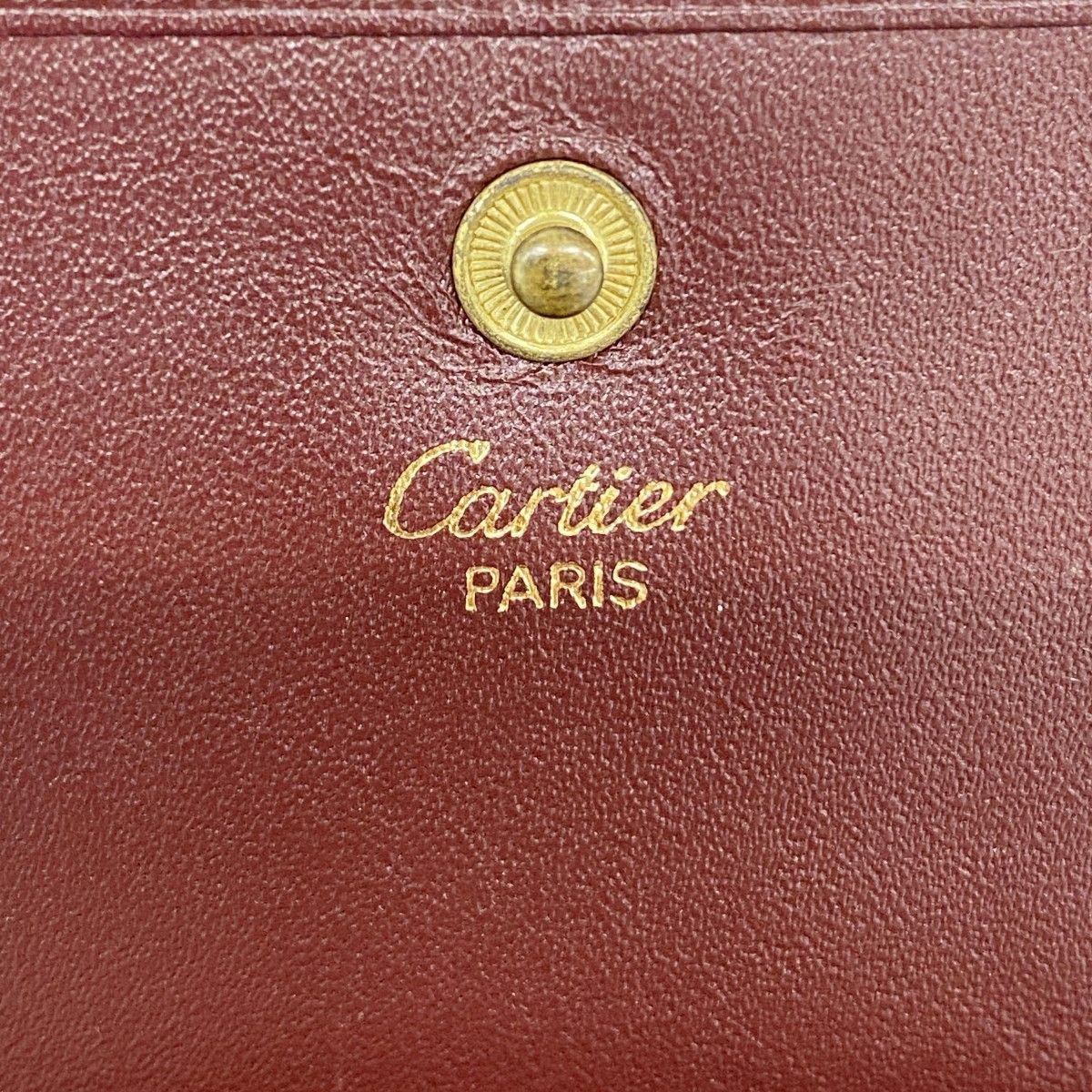 6ad3899】カルティエ コインケース マスト レザー ボルドー ゴールド