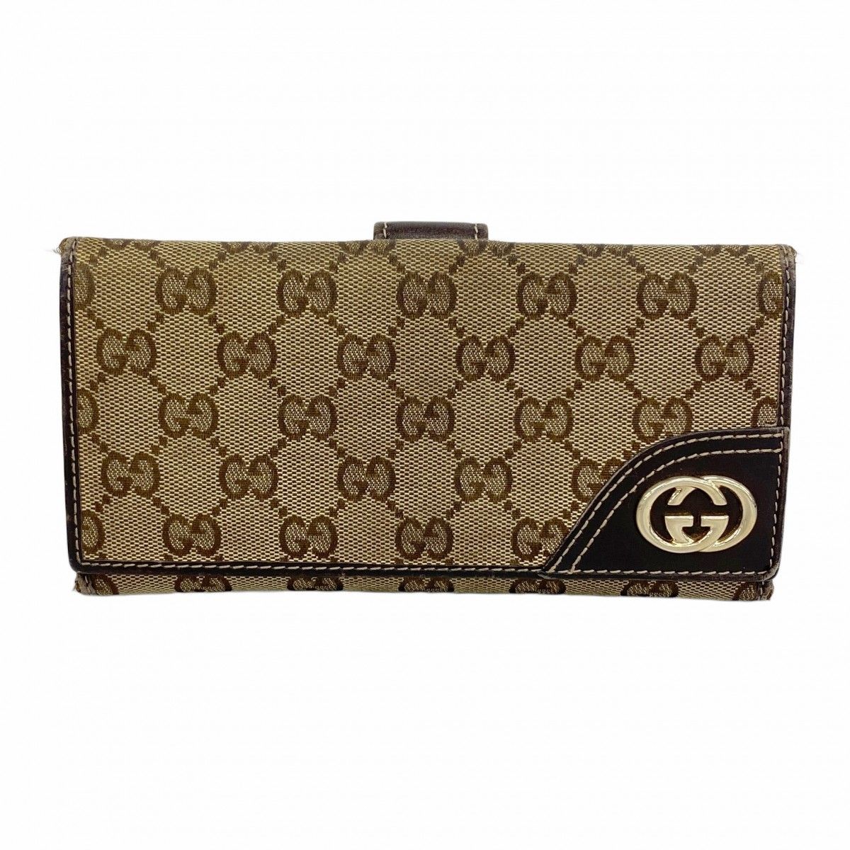 6ad4069-k】グッチ 長財布 GGキャンバス インターロッキングG 181593