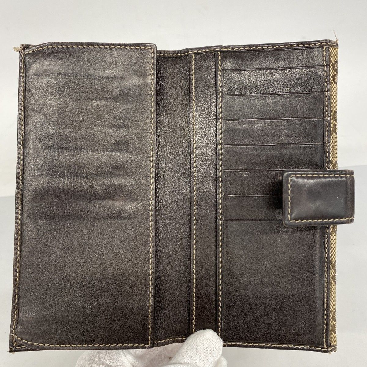 グッチ 長財布 インターロッキング GGキャンバス GG柄 革 ゴールド金具 6ad4069-k】グッチ 長財布 GGキャンバス インターロッキングG 181593