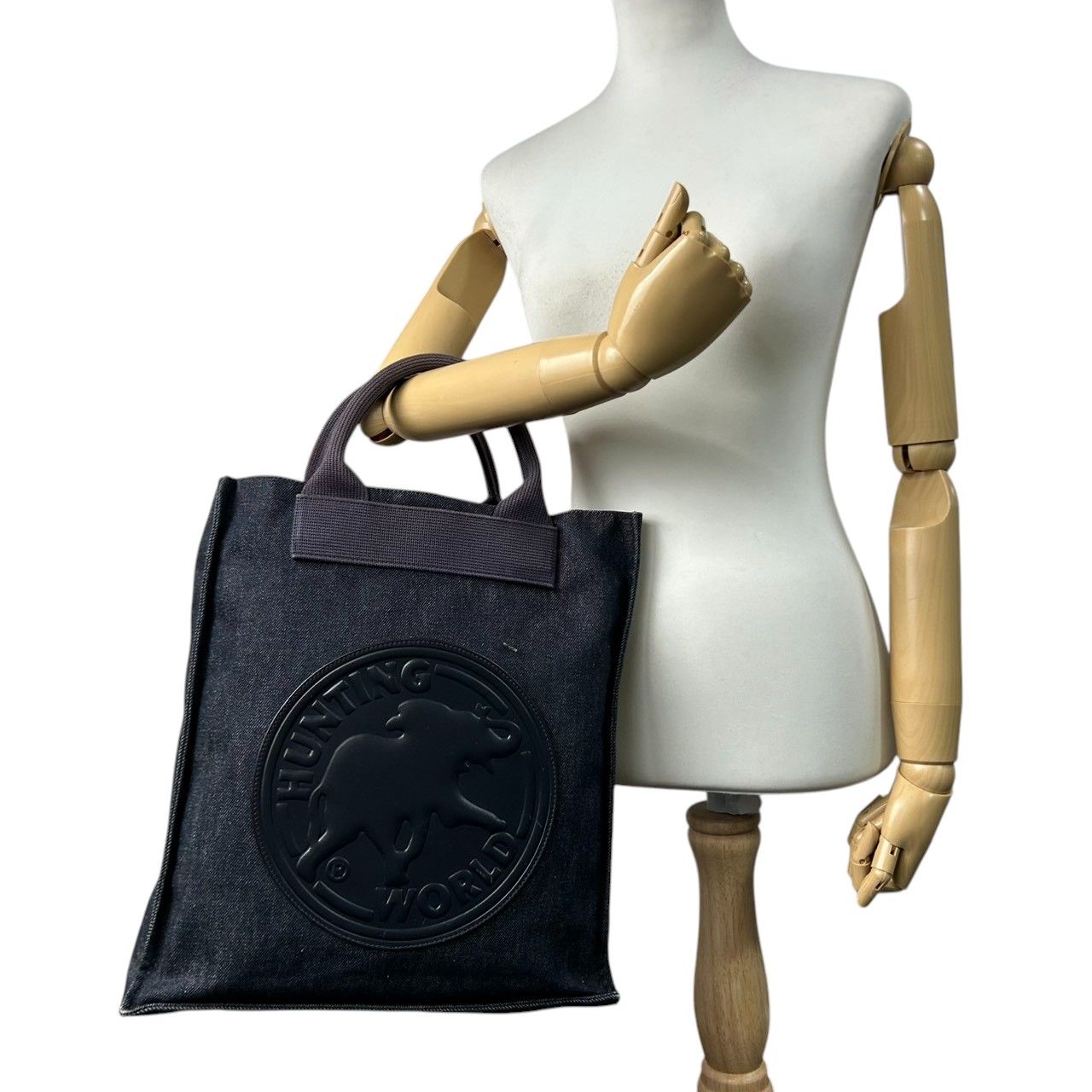 美品】ハンティングワールド HUNTING WORLD デニム トートバッグ