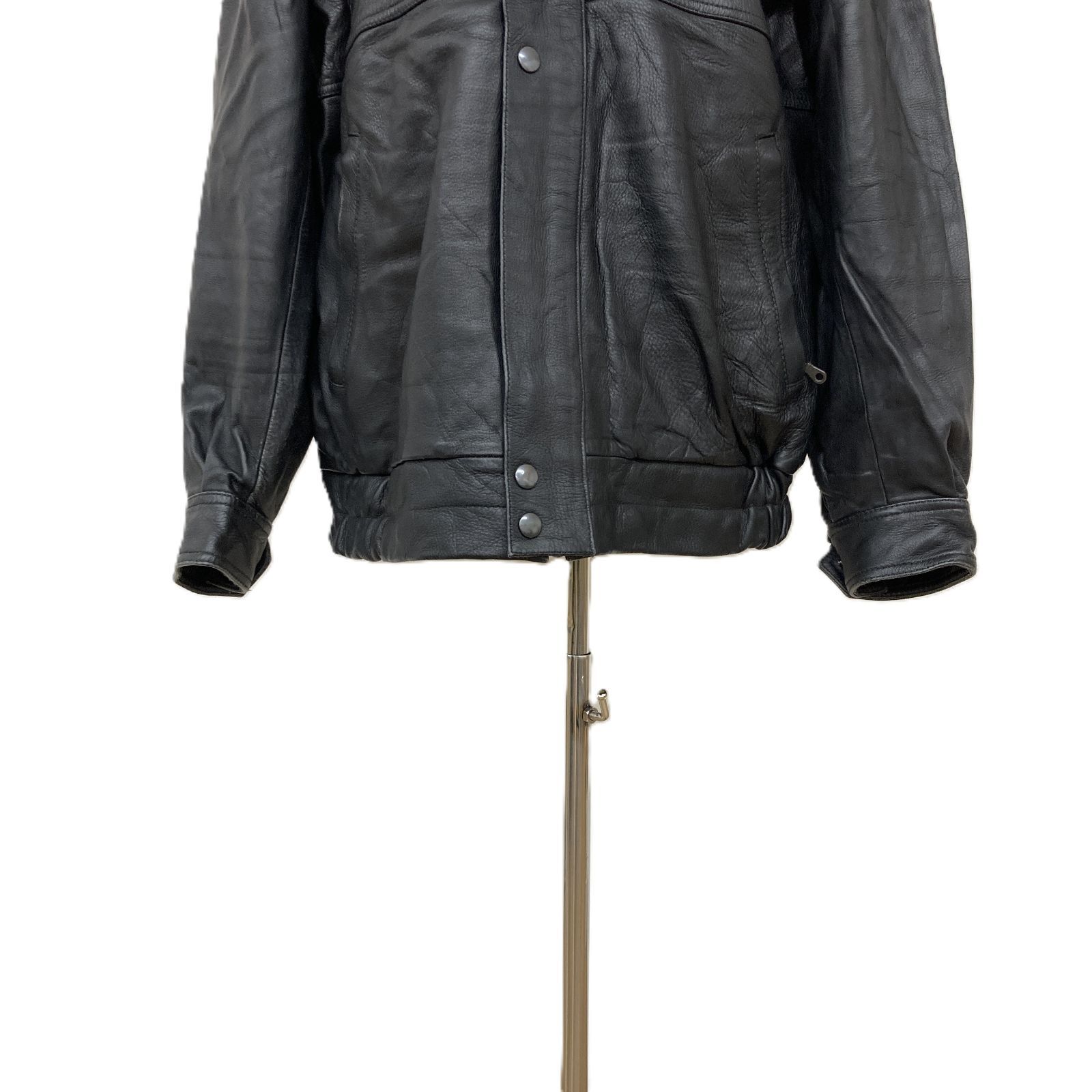 ヴィンテージ 黒 レザージャケット・ライダース（シングル） 3XL(4L