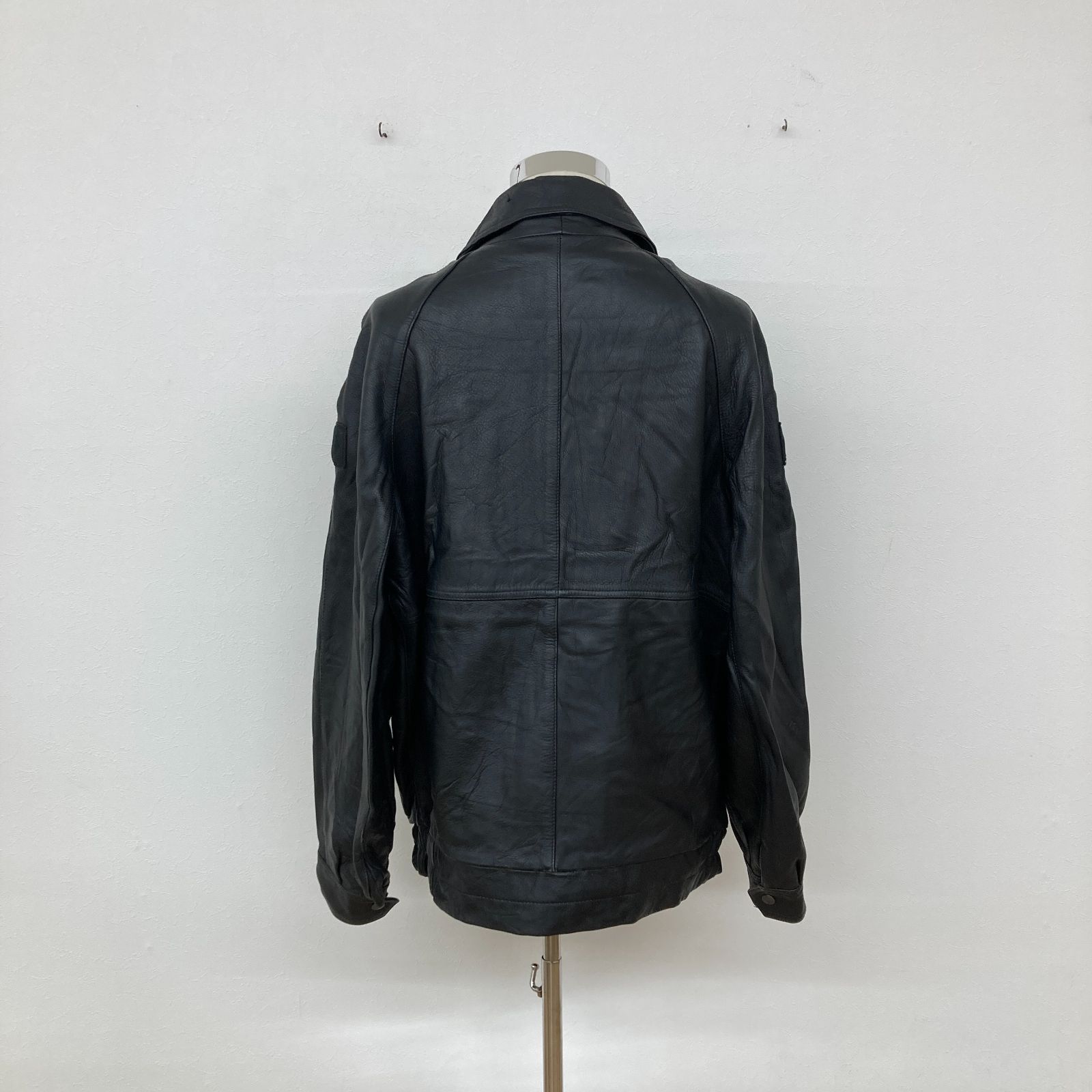 ヴィンテージ 黒 レザージャケット・ライダース（シングル） 3XL(4L