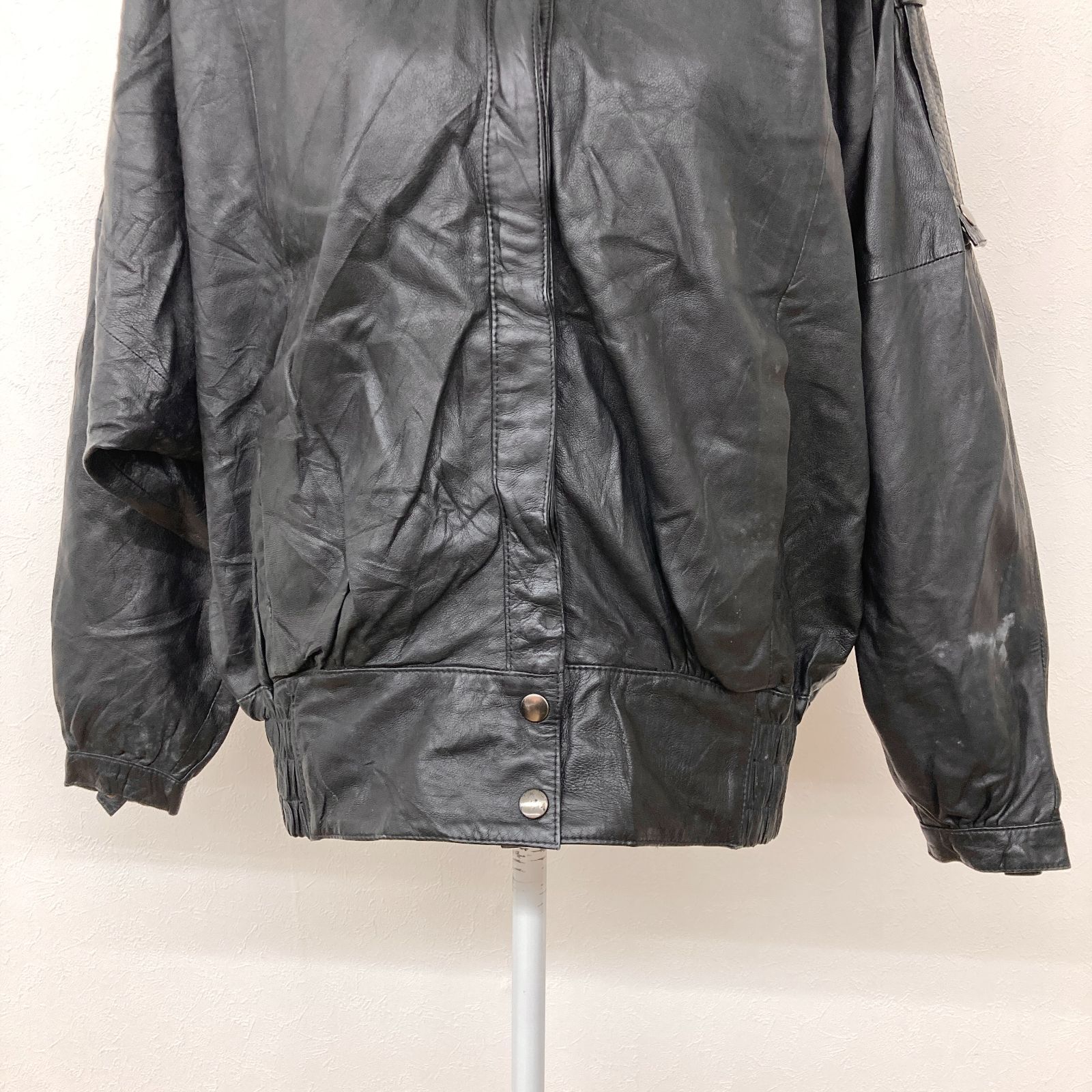 80s ヴィンテージ 本革 ブラック レザージャケット・ライダース 