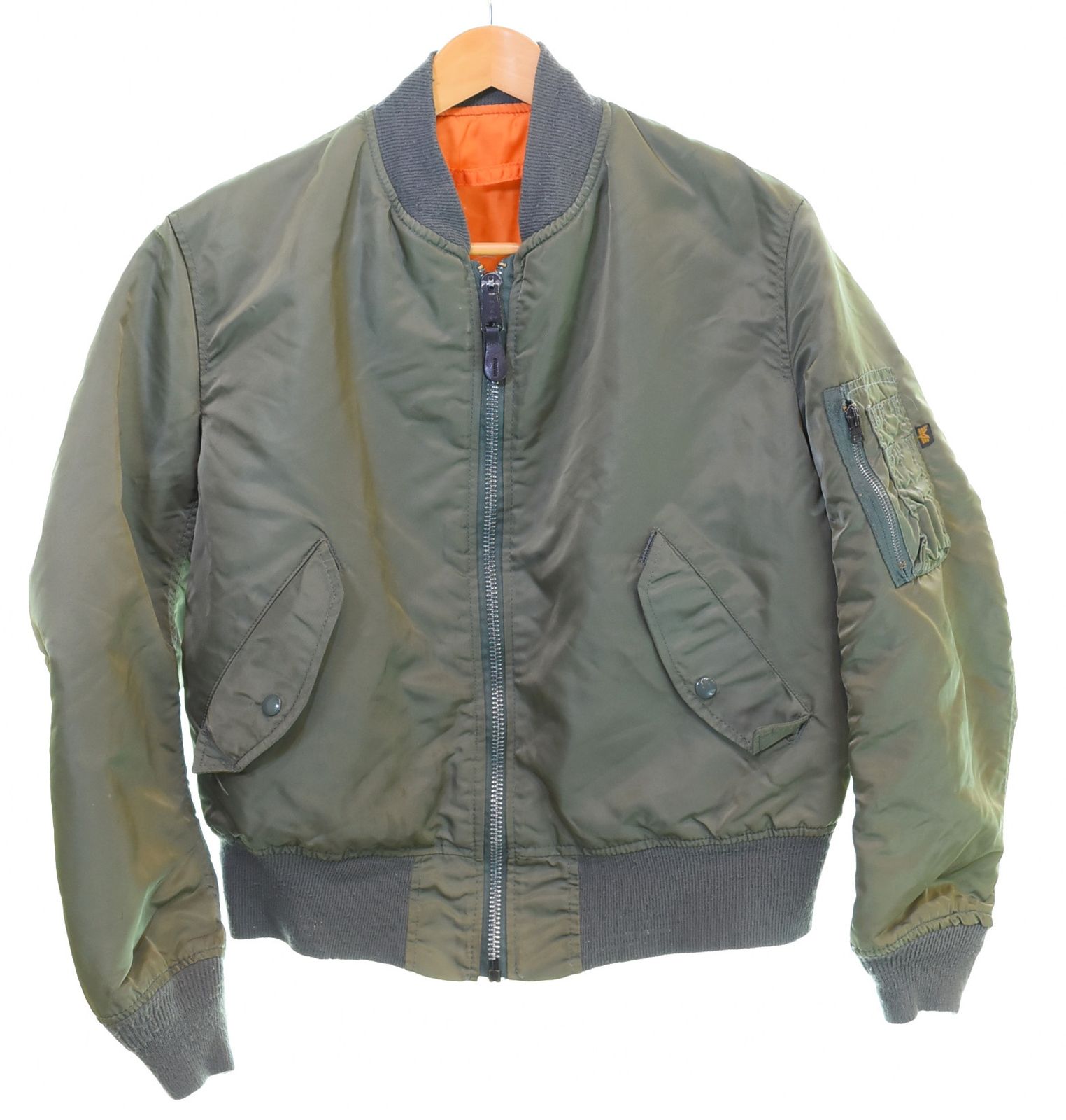 90s USA製　ALPHA MA-1 フライトジャケット　Mサイズ　カーキ ALPHA INDUSTRIES MA-1 フライトジャケット M アルファ MA-1 フライト