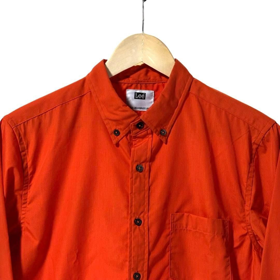 ANN DEMEULEMEESTER オレンジ長袖シャツ 斜めボタン ANN