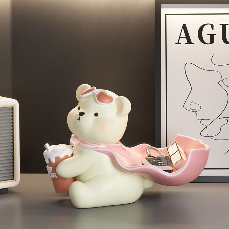 小物入れ 鍵置き 置物 インテリア オブジェ マントをしている白熊