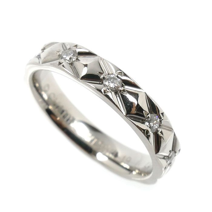 CHANEL シャネル Pt950プラチナ マトラッセ 10Pダイヤ リング・指輪