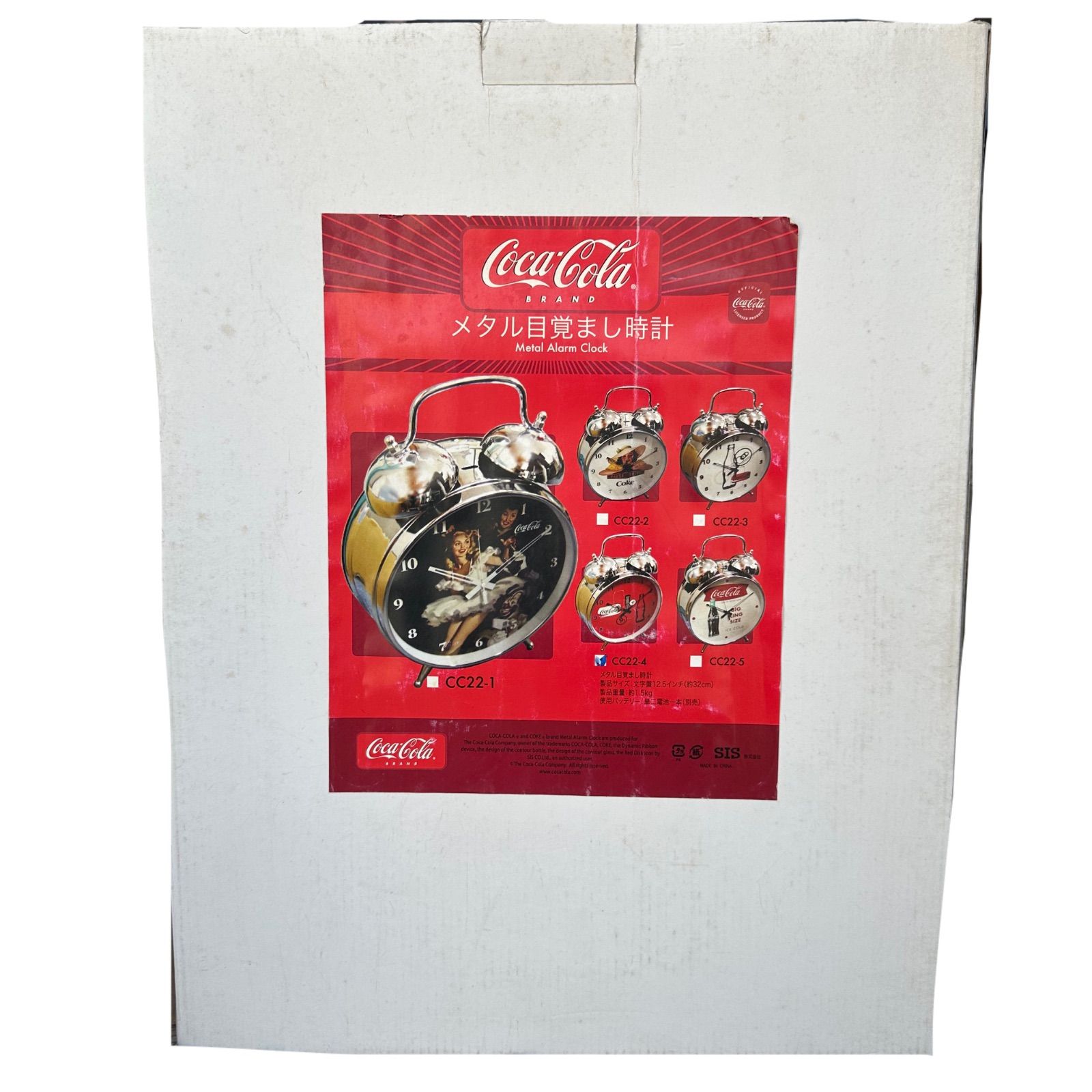 動作不良・汚れ有】コカコーラブランド メタル目覚まし時計 CC22-1