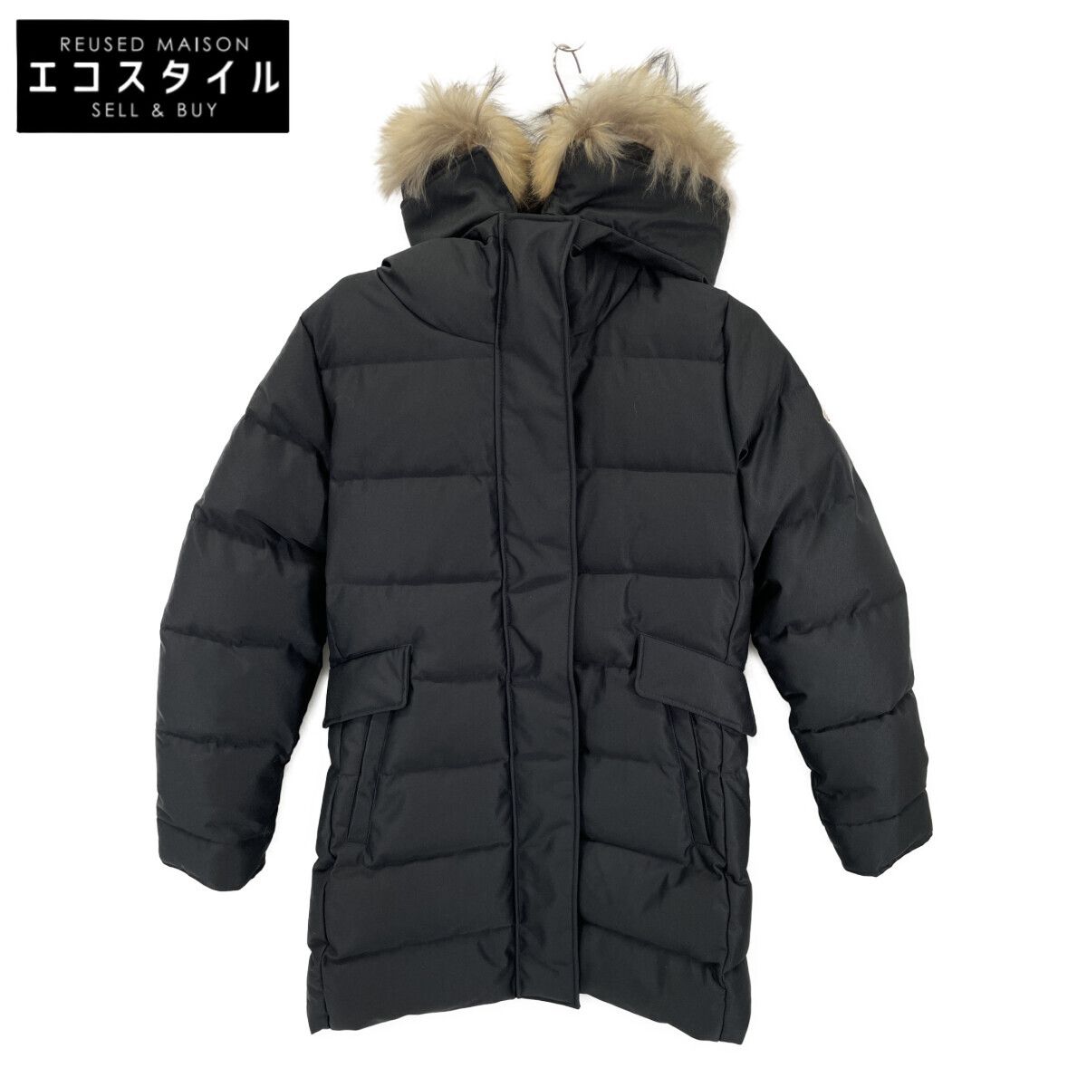 PYRENEX ピレネックス ﾌﾞﾗｯｸ GRENOBLE FUR/ｸﾞﾙﾉｰﾌﾞﾙ ﾌｧｰ ﾀﾞｳﾝｺｰﾄ 38 
