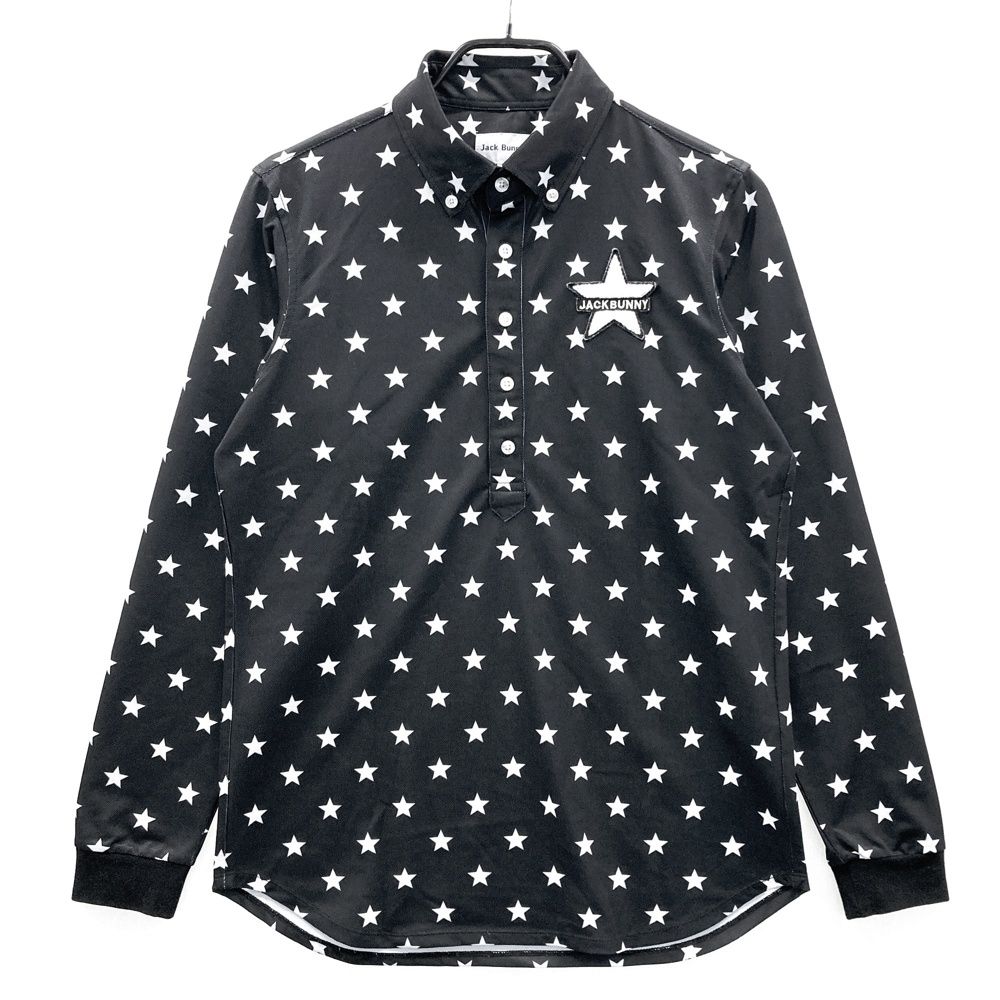 新品未使用品 ジャックバニー　長袖ポロシャツ　レディース ブラック ダンボール ストレッチモックネック長袖シャツ レディス(長袖シャツ