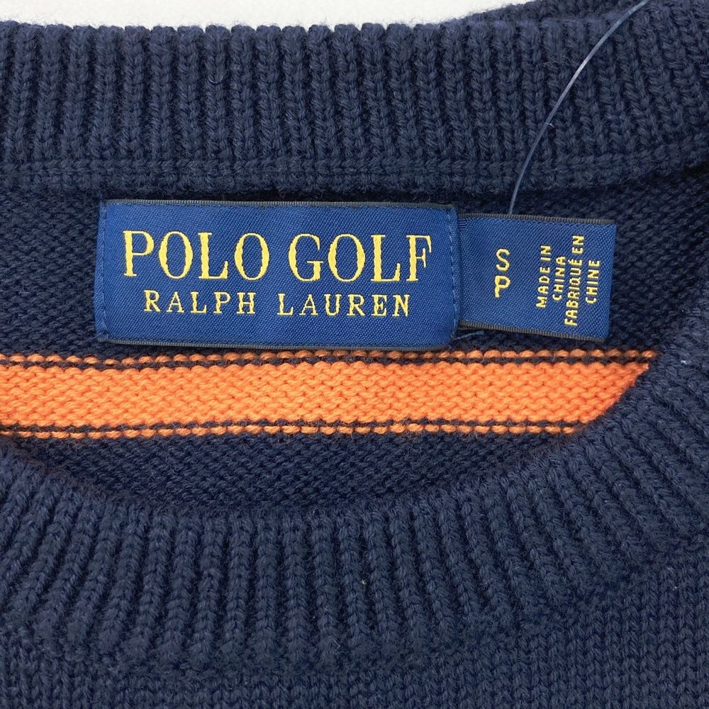 サイズ：S POLOGOLF ラルフローレン ポロゴルフ  ニット セーター ボーダー ネイビー系 [240101599016] ゴルフウェア メンズ ストスト サイズ：S POLOGOLF ラルフローレン ポロゴルフ ニット セーター