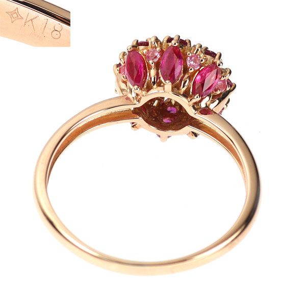 GSTV K18PG ルビー ピンクサファイア ダイヤモンド リング 0.90ct PS0