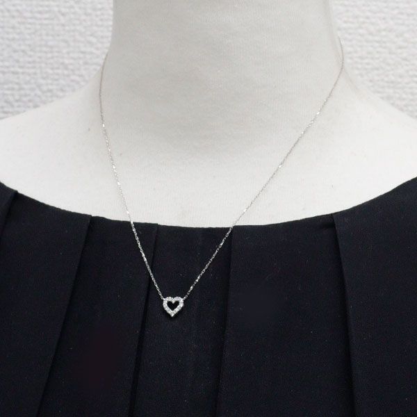 Pt900/ Pt850 ダイヤモンド ペンダントネックレス 0.20ct ハート