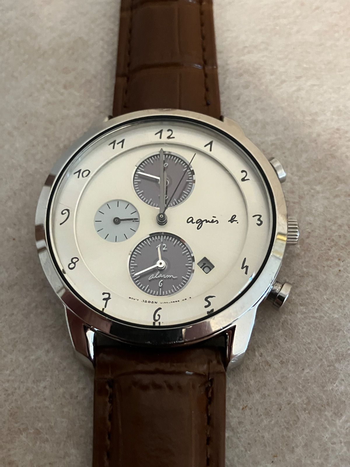 値下げ 不動 agnes b. アニエスベー クロノグラフ ソーラー腕時計 新品