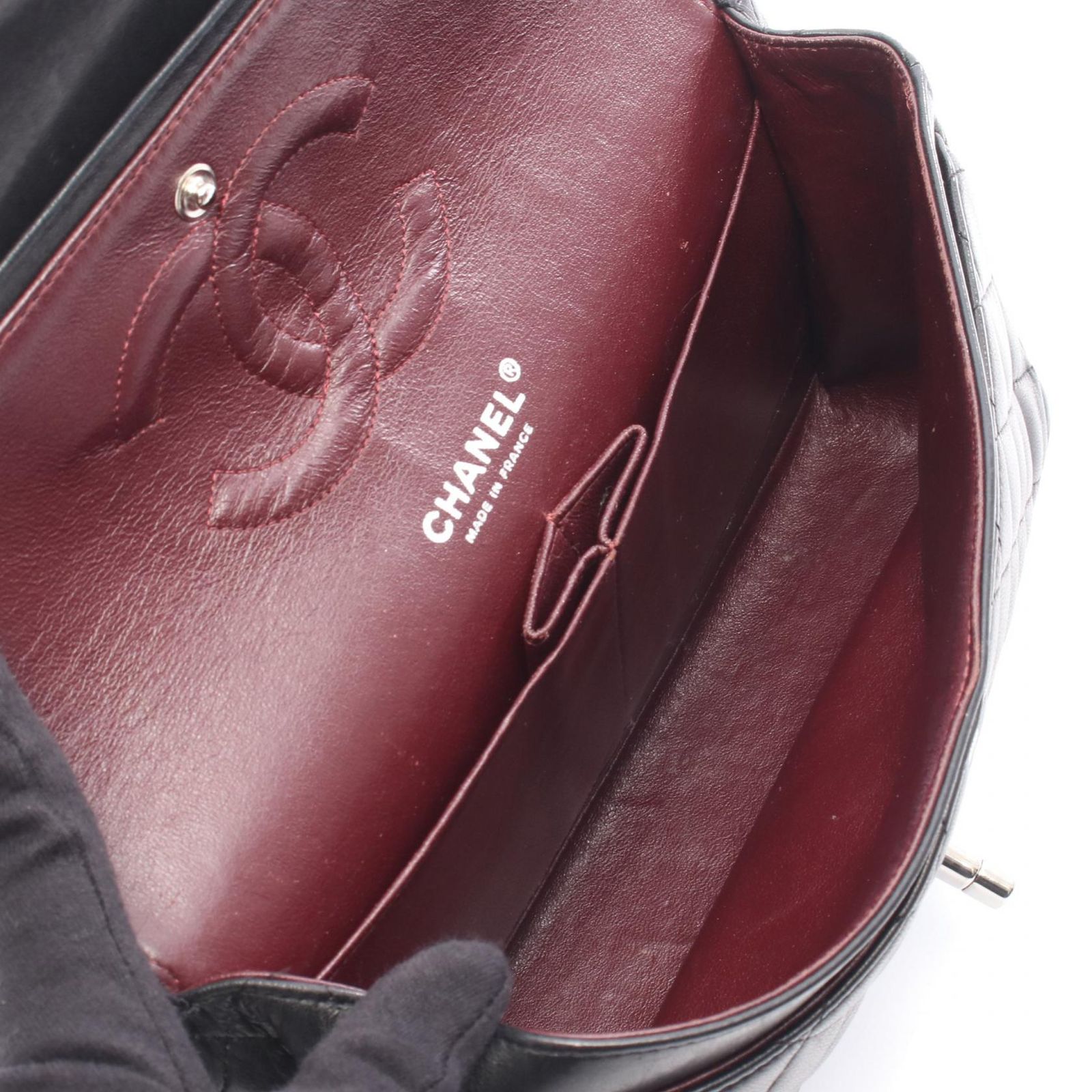 シャネル CHANEL ショルダーバッグ マトラッセ Wフラップ ブラック