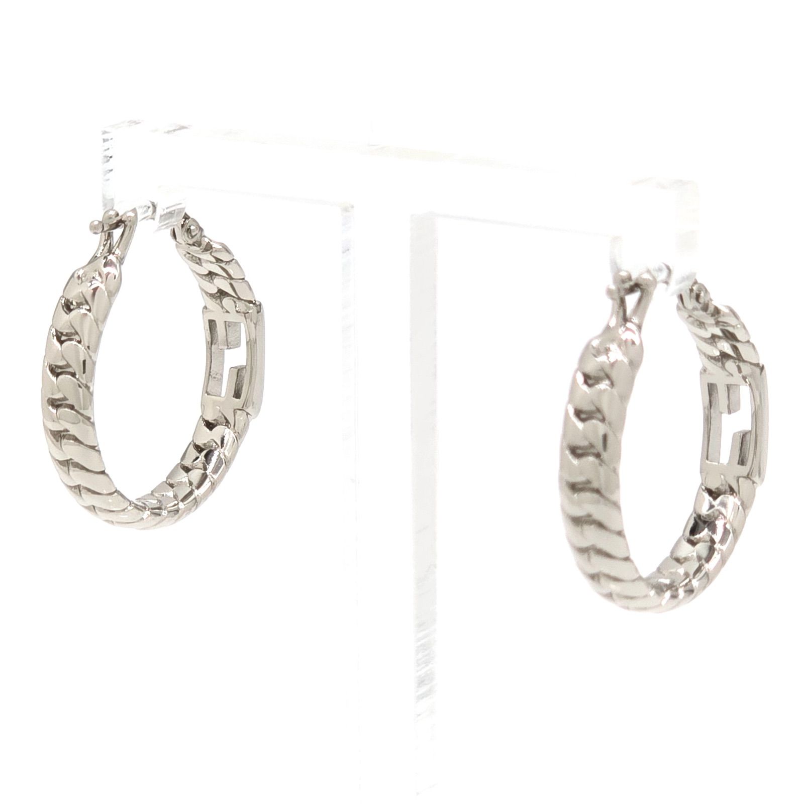 FENDI フェンディ 8AG992 バゲット スモール フープ ピアス 両耳