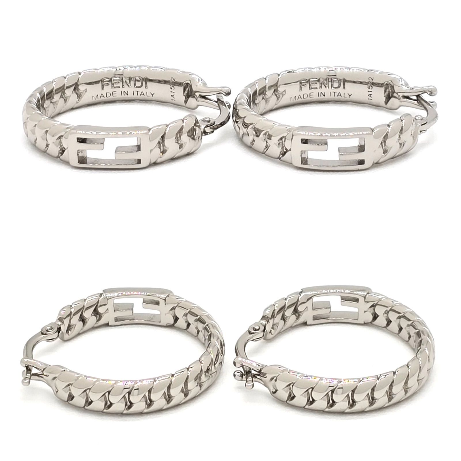 FENDI フェンディ 8AG992 バゲット スモール フープ ピアス 両耳