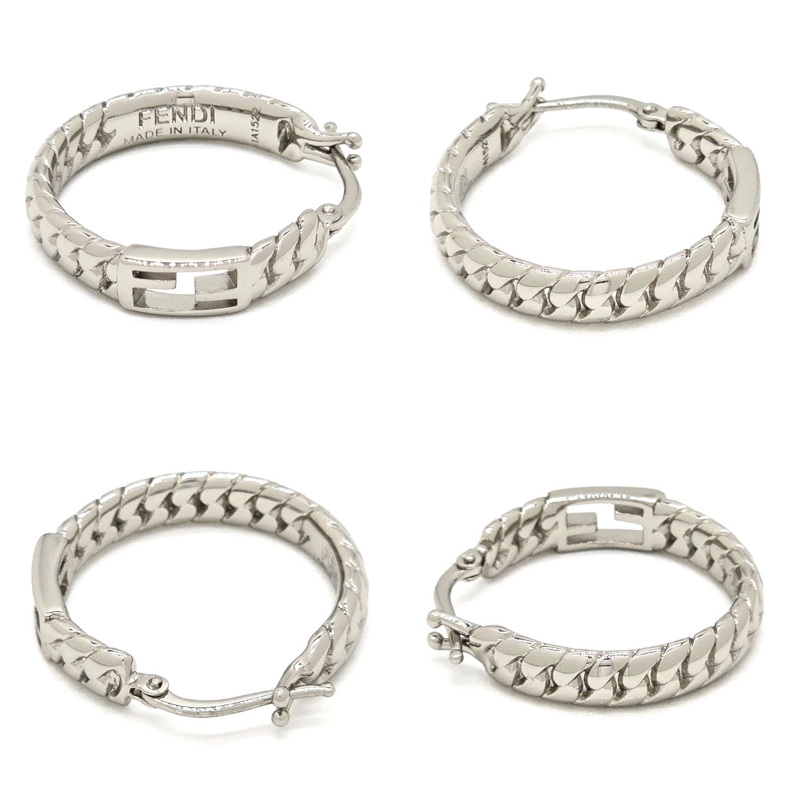 FENDI フェンディ 8AG992 バゲット スモール フープ ピアス 両耳