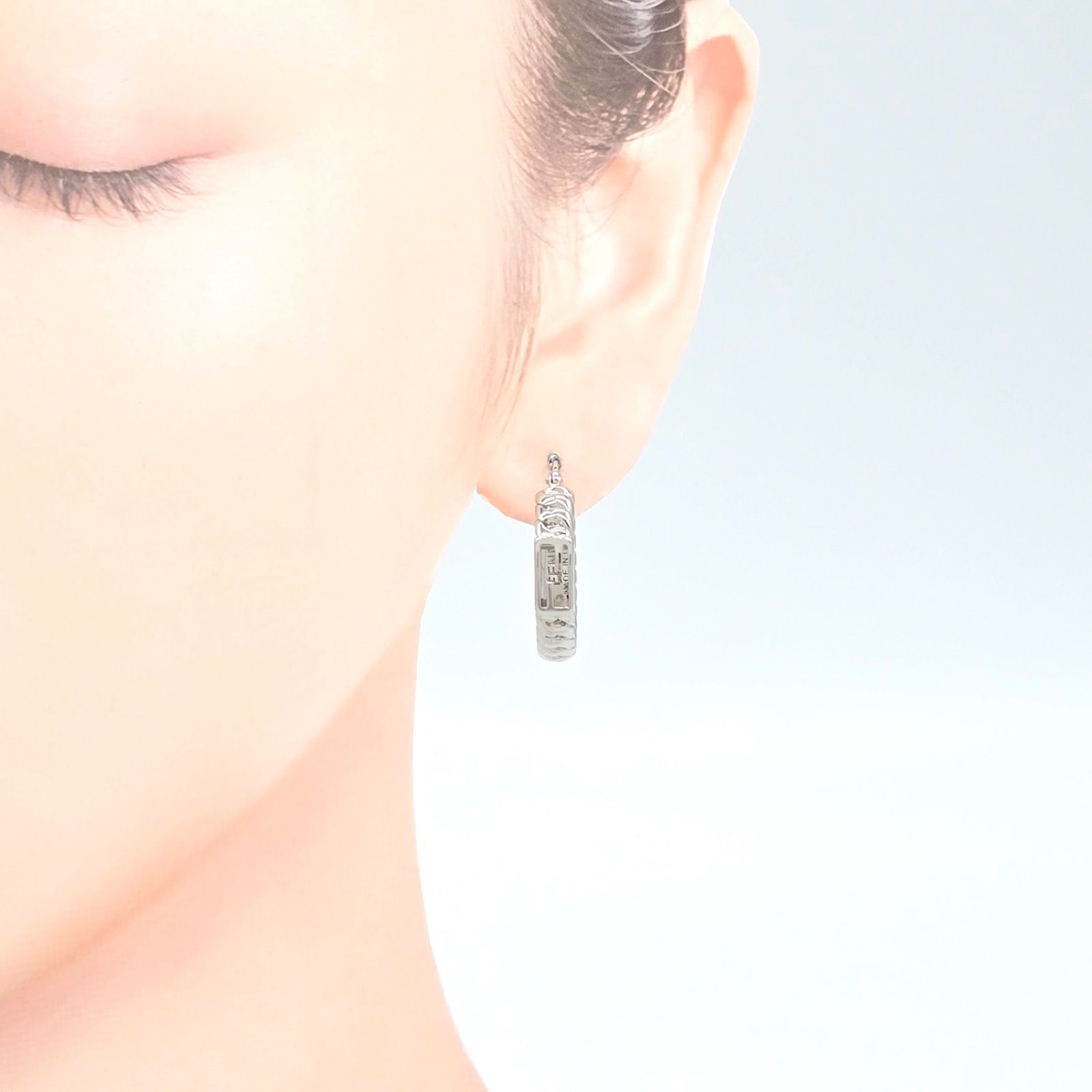 FENDI フェンディ 8AG992 バゲット スモール フープ ピアス 両耳